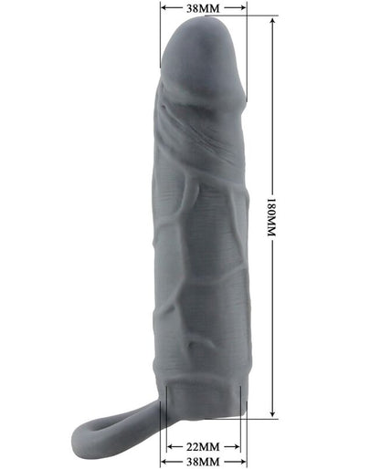 PRETTY LOVE - REALISTIC SKIN PENIS SLEEVE DARK GREY PRETTY LOVE - REALISTIC SKIN PENIS SLEEVE DARK GREY