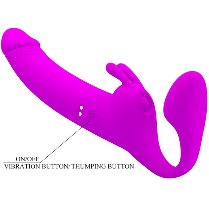 Pretty Love – Zanini Strapless Strap-On 10 Vibrationen Lila