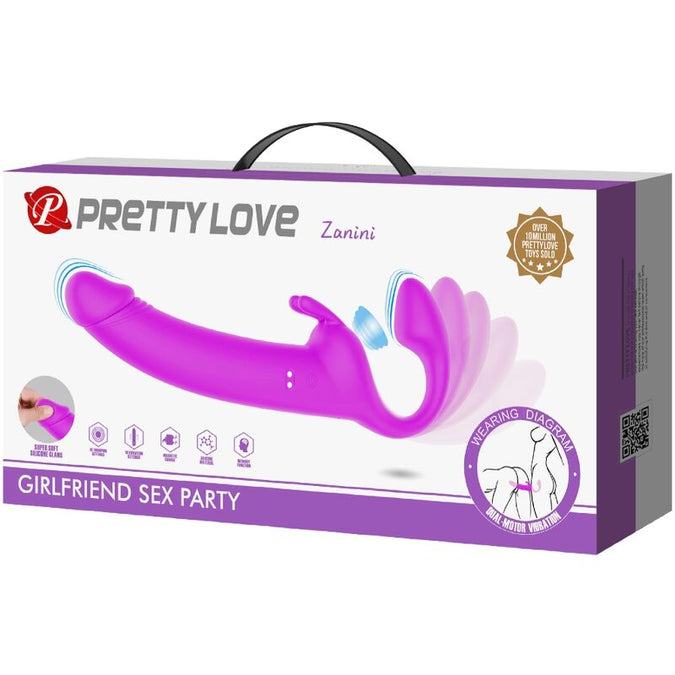 Pretty Love – Zanini Strapless Strap-On 10 Vibrationen Lila