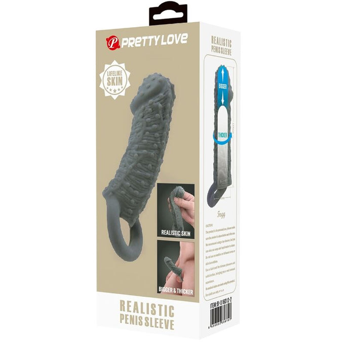 Pretty Love – Realistische Penisvergroter en Vertraging Sleeve Model 2 Grijs