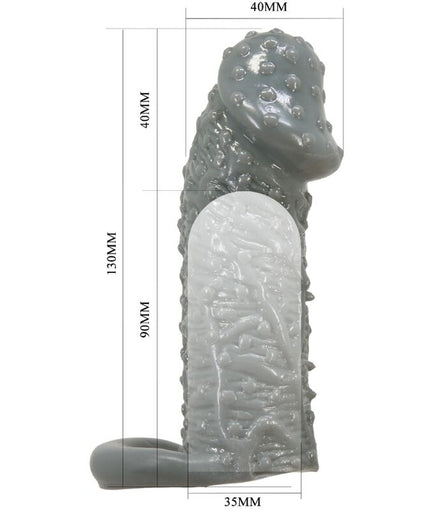 PRETTY LOVE - REALISTIC PENIS ENLARGER AND DELAY SLEEVE MODEL 2 GREY PRETTY LOVE - REALISTIC PENIS ENLARGER AND DELAY SLEEVE MODEL 2 GREY