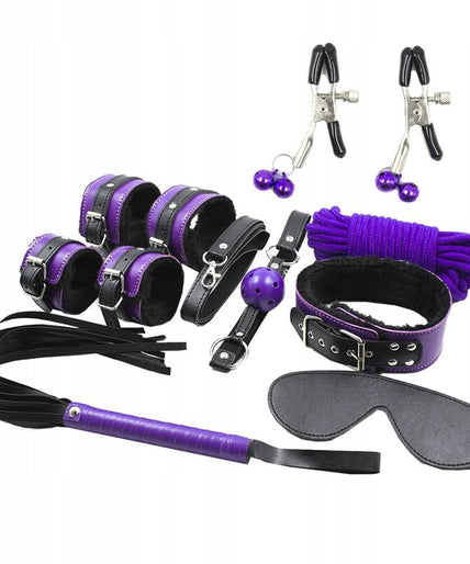 SECRETPLAY - BDSM SET 8PCS PURBLE /BLACK SECRETPLAY - BDSM SET 8PCS PURBLE /BLACK
