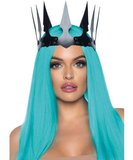 LEG AVENUE - SYNTHETIC LEATHER MALEFICENT CROWN WITH STUDS BLACK LEG AVENUE - SYNTHETIC LEATHER MALEFICENT CROWN WITH STUDS BLACK