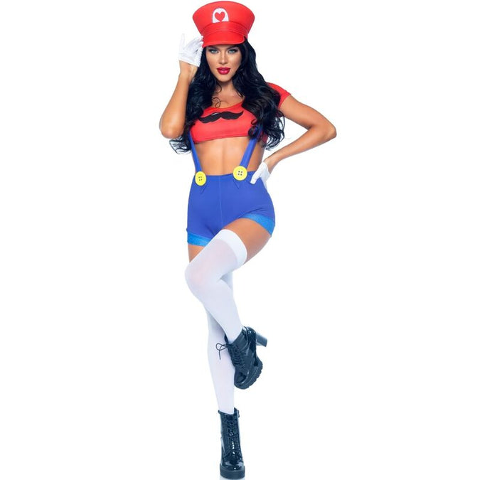 Leg Avenue – Sexy kostuum Mario Bros rood/blauw M