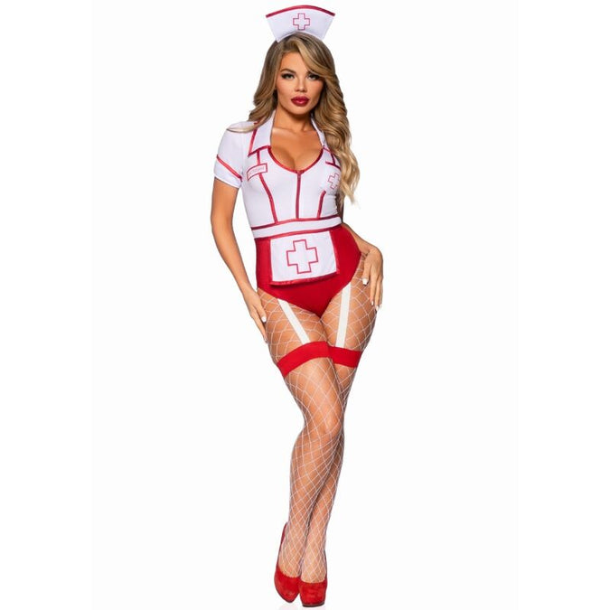 Leg Avenue – Sexy Krankenschwester Kostüm Rot/Weiß S