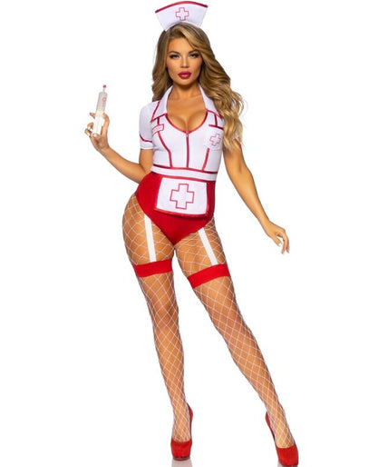 LEG AVENUE - SEXY NURSE COSTUME RED/WHITE M LEG AVENUE - SEXY NURSE COSTUME RED/WHITE M