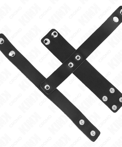 KINK - LEATHER PENIS CAGE RING WITH ADJUSTABLE BALL DIVIDER KINK - LEATHER PENIS CAGE RING WITH ADJUSTABLE BALL DIVIDER