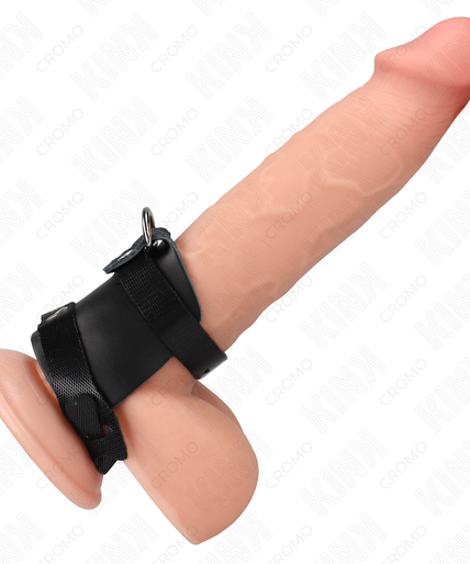 KINK - LEATHER PENIS RING WITH ADJUSTABLE HOOK CLOSURE KINK - LEATHER PENIS RING WITH ADJUSTABLE HOOK CLOSURE