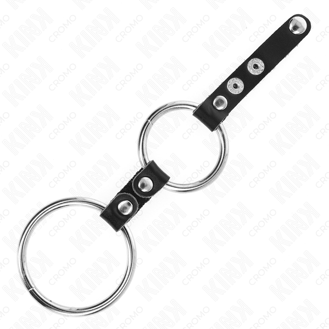 Kink – Dubbele Penisring 3,8 cm tot 5 cm Verbonden Door Leer