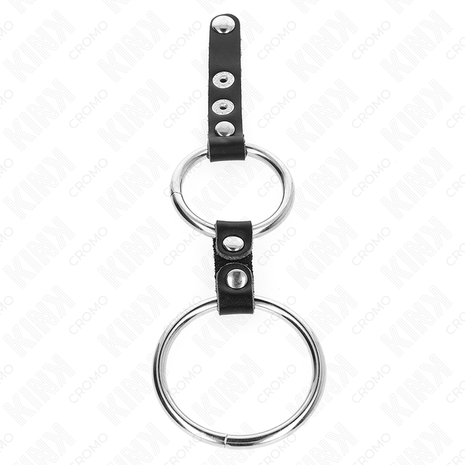 Kink – Dubbele Penisring 3,8 cm tot 5 cm Verbonden Door Leer