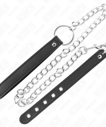 KINK - LEATHER PENIS RING 21.5 X 2 CM WITH 60 CM METAL CHAIN AND LEATHER STRAP KINK - LEATHER PENIS RING 21.5 X 2 CM WITH 60 CM METAL CHAIN AND LEATHER STRAP