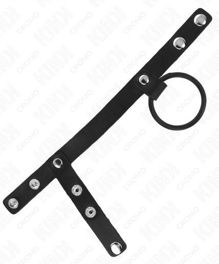 KINK - SILICONE PENIS RING 3.8 CM WITH BALL DIVIDER AND LEATHER STRAP 22 X 1.5 CM KINK - SILICONE PENIS RING 3.8 CM WITH BALL DIVIDER AND LEATHER STRAP 22 X 1.5 CM