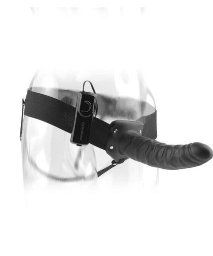 FETISH FANTASY SERIES - 19 CM VIBRATING HOLLOW STRAP-ON BLACK FETISH FANTASY SERIES - 19 CM VIBRATING HOLLOW STRAP-ON BLACK