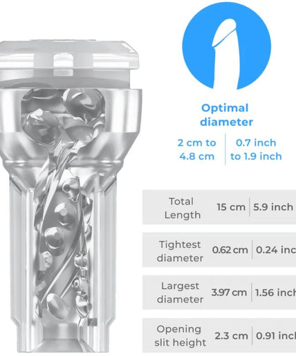 KIIROO - FEEL POCKET STROKER CRYSTAL BY KIIROO TRANSPARENT KIIROO - FEEL POCKET STROKER CRYSTAL BY KIIROO TRANSPARENT