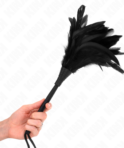 KINK - BLACK MAIDS HORN SHAPED TICKLE CHICKEN FEATHERS 36 CM KINK - BLACK MAIDS HORN SHAPED TICKLE CHICKEN FEATHERS 36 CM