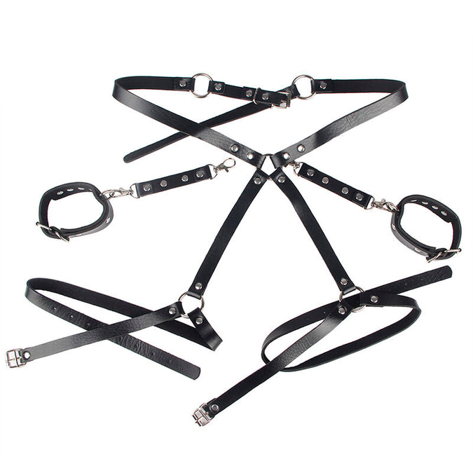 SUBBLIME - 953690 HANDBOEIEN MET BONDAGE RIEM ZWART ÉÉN MAAT