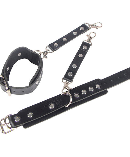 SUBBLIME - 953690 HANDCUFFS WITH BONDAGE BELT BLACK ONE SIZE SUBBLIME - 953690 HANDCUFFS WITH BONDAGE BELT BLACK ONE SIZE