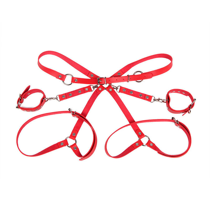 SUBBLIME - 953706 HANDBOEIEN MET BONDAGE RIEM ROOD EEN MAAT
