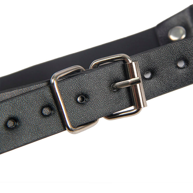 SUBBLIME - 953720 BONDAGE LEREN STRAP BORSTKLEMMEN ZWART ÉÉN MAAT