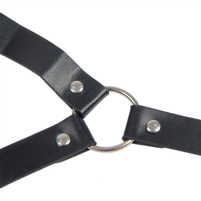 SUBBLIME - 953720 BONDAGE LEREN STRAP BORSTKLEMMEN ZWART ÉÉN MAAT