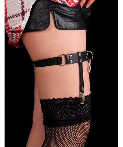 SUBBLIME - 953744 ADJUSTABLE LEATHER PUNK GARTER BLACK ONE SIZE SUBBLIME - 953744 ADJUSTABLE LEATHER PUNK GARTER BLACK ONE SIZE