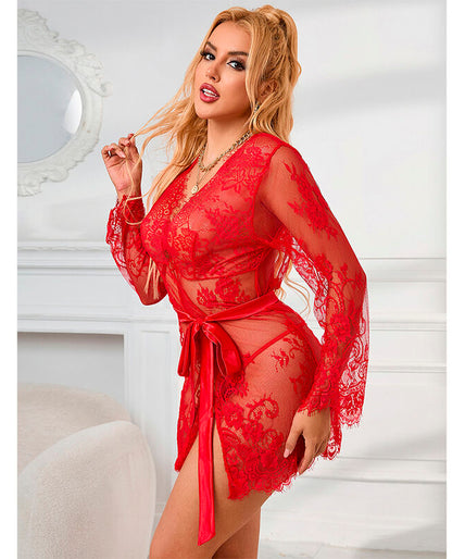 Subblime – 953782 kanten nachtjapon + string rood L/xl Subblime – 953782 kanten nachtjapon + string rood L/xl