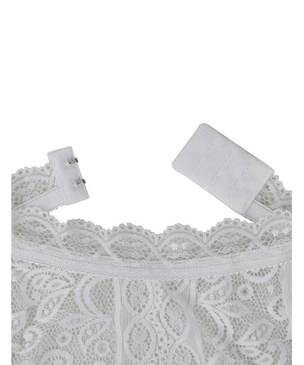 SUBBLIME - 953850 LACE BODYSUIT WHITE S/M SUBBLIME - 953850 LACE BODYSUIT WHITE S/M