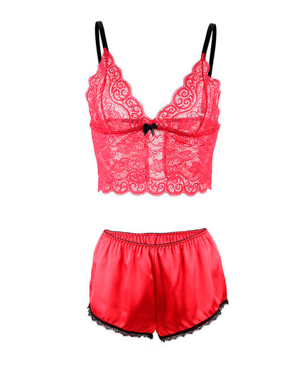SUBBLIME - 953904 SILK AND LACE NIGHTGOWN + PANTIES RED L/XL SUBBLIME - 953904 SILK AND LACE NIGHTGOWN + PANTIES RED L/XL