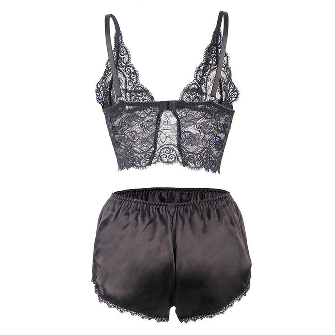SUBBLIME - 953911 ZIJDE EN KANTEN NACHTJAPON + SLIP ZWART S/M