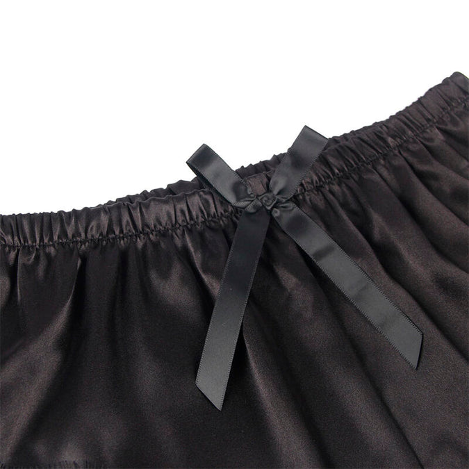 SUBBLIME - 953942 CASUAL ZIJDE NACHTJAPON + KANT BROEK ZWART L/XL