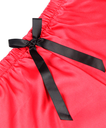 SUBBLIME - 953966 CASUAL SILK NIGHTGOWN + LACE PANTS BLACK/RED L/XL SUBBLIME - 953966 CASUAL SILK NIGHTGOWN + LACE PANTS BLACK/RED L/XL