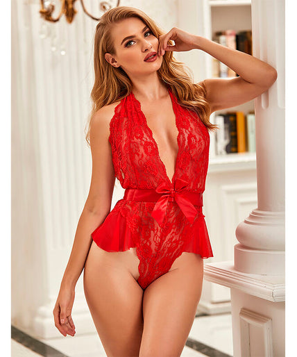 SUBBLIME - 953980 SEXY BODY WITH RUFFLES + BELT RED L/XL SUBBLIME - 953980 SEXY BODY WITH RUFFLES + BELT RED L/XL