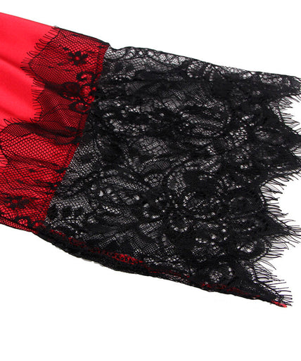 SUBBLIME - 954024 LACE SHEER BACK CAMISOLE + THONG RED/BLACK L/XL SUBBLIME - 954024 LACE SHEER BACK CAMISOLE + THONG RED/BLACK L/XL