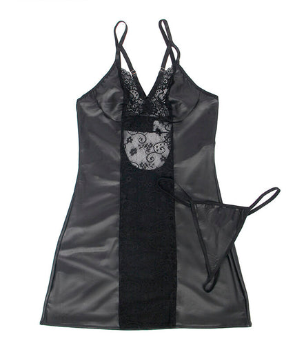 Subblime – 954161 Jurk + String Leer Zwart S/m Subblime – 954161 Jurk + String Leer Zwart S/m