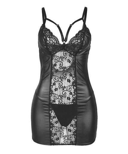Subblime – 954161 Jurk + String Leer Zwart S/m Subblime – 954161 Jurk + String Leer Zwart S/m
