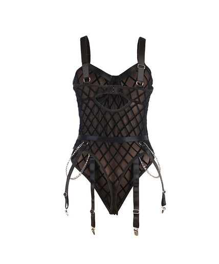 SUBBLIME - 9542277 BODY WITH CHAINS + GARTER BELT BLACK L/XL SUBBLIME - 9542277 BODY WITH CHAINS + GARTER BELT BLACK L/XL