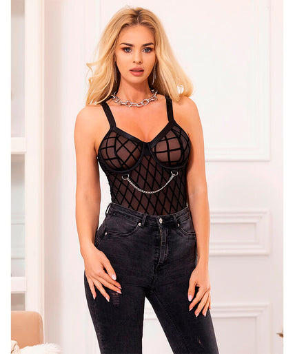 SUBBLIME - 9542277 BODY WITH CHAINS + GARTER BELT BLACK L/XL SUBBLIME - 9542277 BODY WITH CHAINS + GARTER BELT BLACK L/XL