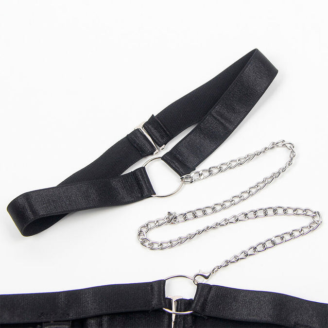 SUBBLIME - 954390 SEXY BODY MET JARRETELGORDEL ZWART L/XL