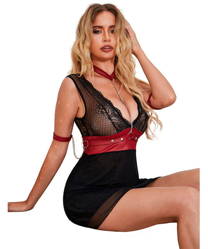 SUBBLIME - 954437 LACE BONDAGE DRESS BLACK L/XL SUBBLIME - 954437 LACE BONDAGE DRESS BLACK L/XL
