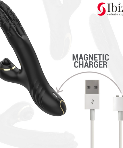 IBIZA - TWO DRAGONS DOUBLE VIBRATOR BLACK IBIZA - TWO DRAGONS DOUBLE VIBRATOR BLACK