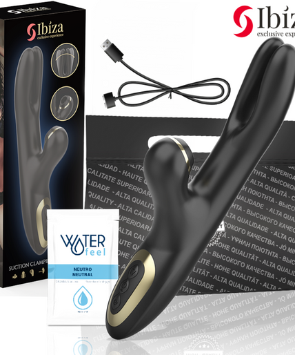 IBIZA - DOUBLE VIBRATOR CLAMPING BLACK IBIZA - DOUBLE VIBRATOR CLAMPING BLACK
