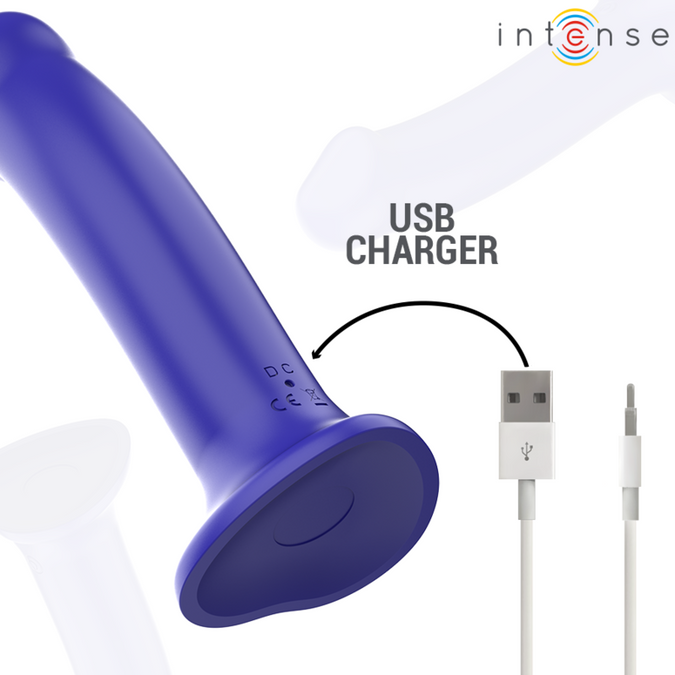 Intense – Victoria Vibrator With Suction Cup 10 Vibrations Dark Blue Remote Control