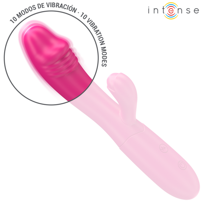 Intense – Ivy Flexibler Vibrator 10 Vibrationen mit stimulierender Zunge Pink