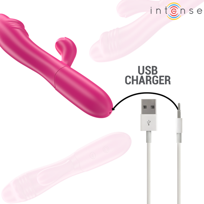Intense – Ivy Flexibler Vibrator 10 Vibrationen mit stimulierender Zunge Pink