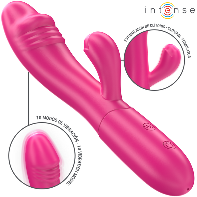 Intense – Ivy Flexibler Vibrator 10 Vibrationen mit stimulierender Zunge Pink