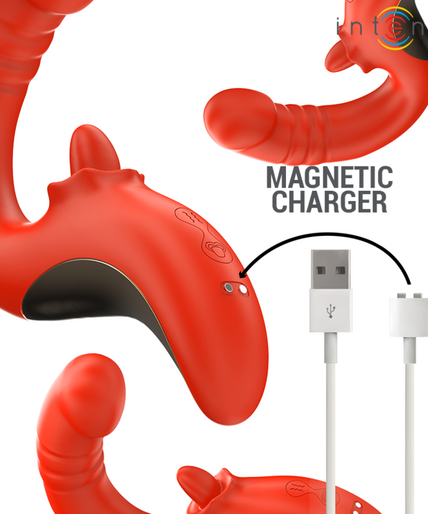 INTENSE - PAULINA VIBRATOR AND STIMULATOR IN U SHAPE RED INTENSE - PAULINA VIBRATOR AND STIMULATOR IN U SHAPE RED