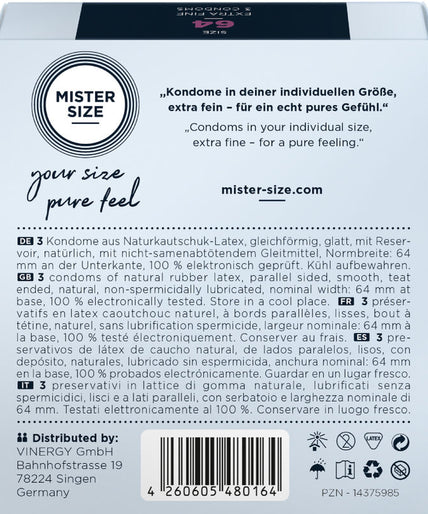 MISTER SIZE - CONDOOMS MAAT XXL 64 MM (3 STUKS) MISTER SIZE - CONDOOMS MAAT XXL 64 MM (3 STUKS)