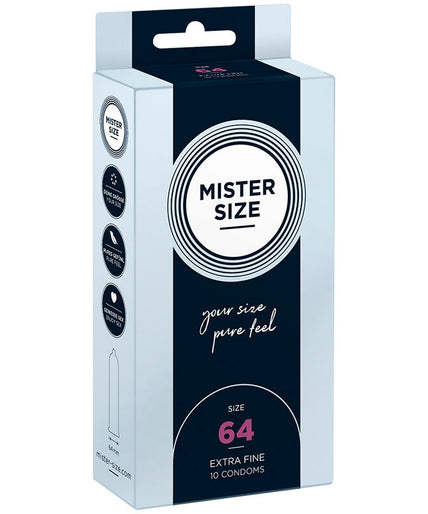 MISTER SIZE - CONDOMS MAAT XXL 64 MM (10 STUKS) MISTER SIZE - CONDOMS MAAT XXL 64 MM (10 STUKS)