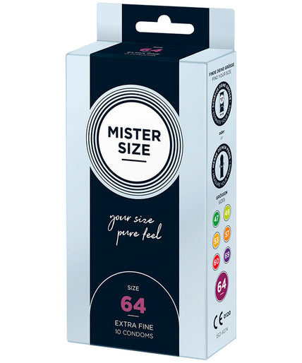 MISTER SIZE - CONDOMS MAAT XXL 64 MM (10 STUKS) MISTER SIZE - CONDOMS MAAT XXL 64 MM (10 STUKS)