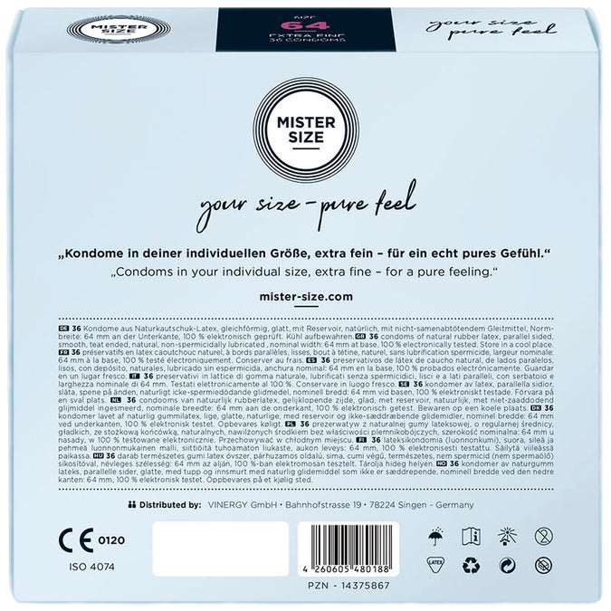 MISTER SIZE - CONDOMS MAAT XXL 64 MM (36 STUKS)